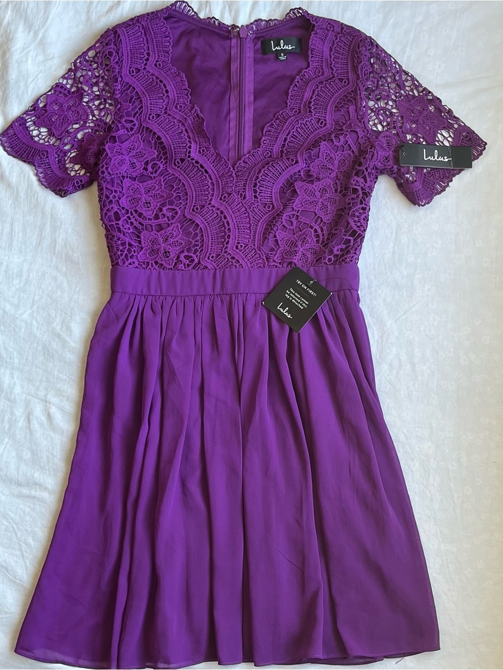 lulu's purple lace dress